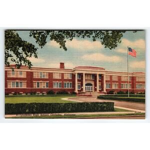 Vintage Linen Postcard Gadsden High School Alabama 1930s Curteich